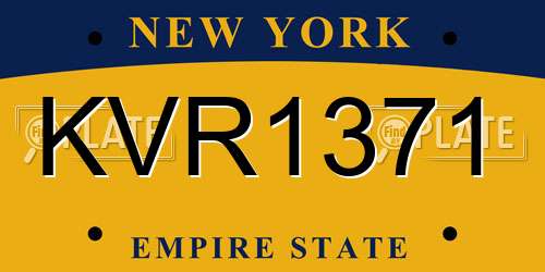 KVR1371 New York License Plate
