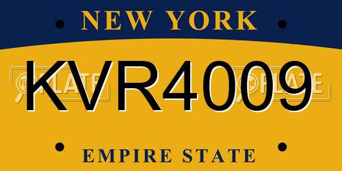 KVR4009 New York License Plate
