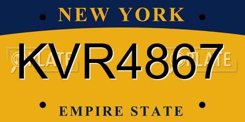 KVR4867 New York License Plate