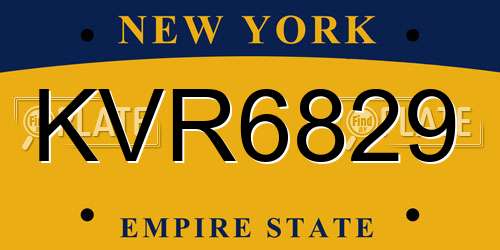 KVR6829 New York License Plate