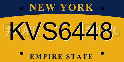 KVS6448 New York License Plate