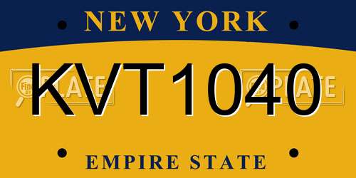 KVT1040 New York License Plate