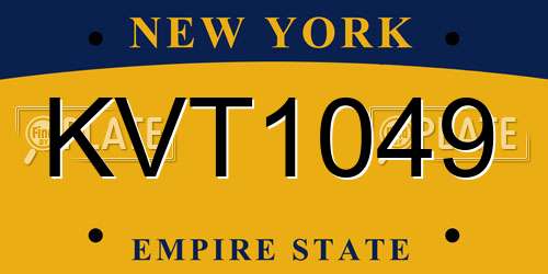 KVT1049 New York License Plate