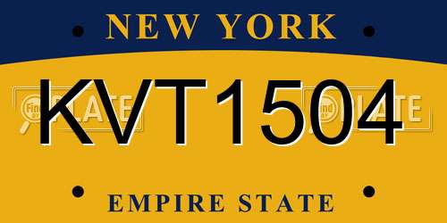 KVT1504 New York License Plate