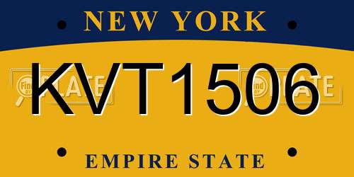 KVT1506 New York License Plate