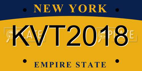 KVT2018 New York License Plate
