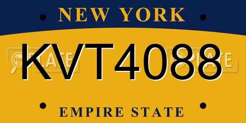 KVT4088 New York License Plate