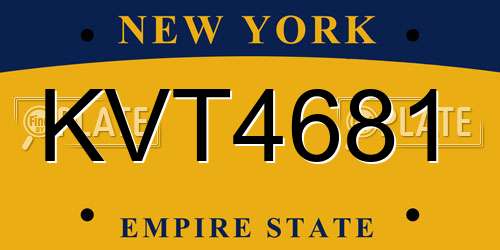 KVT4681 New York License Plate