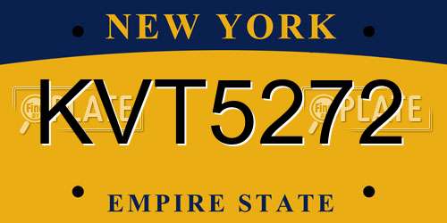 KVT5272 New York License Plate