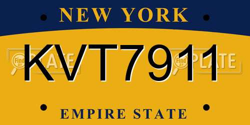 KVT7911 New York License Plate