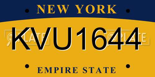 KVU1644 New York License Plate