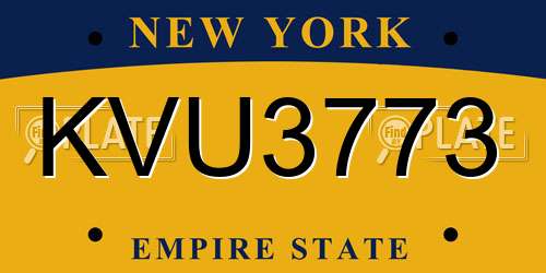 KVU3773 New York License Plate