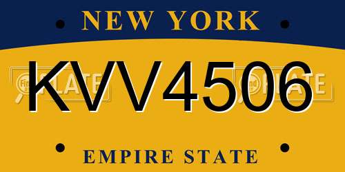 KVV4506 New York License Plate