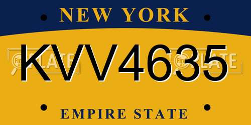 KVV4635 New York License Plate