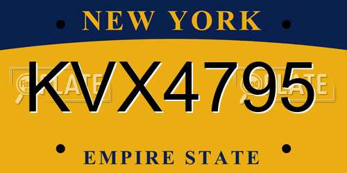 KVX4795 New York License Plate