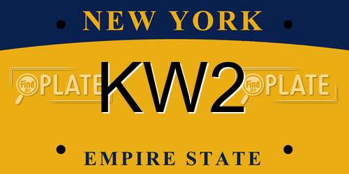 KW2 New York License Plate