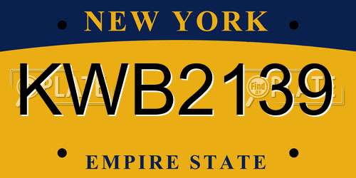 KWB2139 New York License Plate