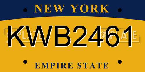 KWB2461 New York License Plate