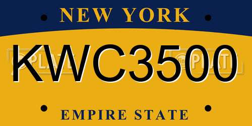 KWC3500 New York License Plate