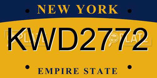 KWD2772 New York License Plate