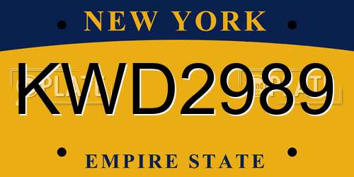 KWD2989 New York License Plate