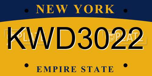 KWD3022 New York License Plate