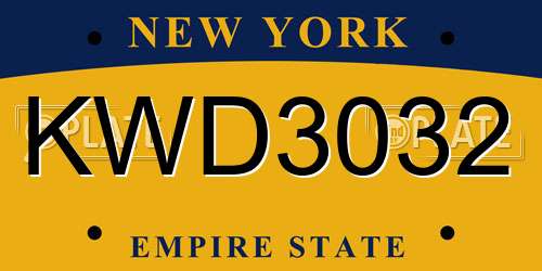 KWD3032 New York License Plate