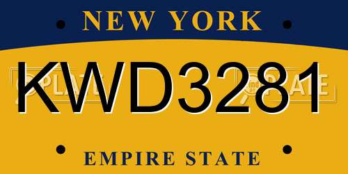 KWD3281 New York License Plate