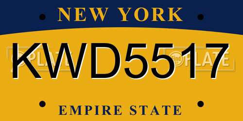 KWD5517 New York License Plate