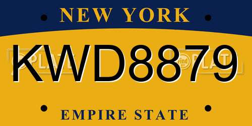 KWD8879 New York License Plate