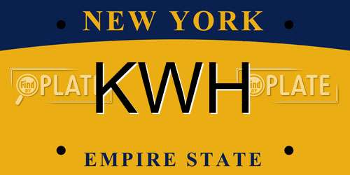 KWH New York License Plate
