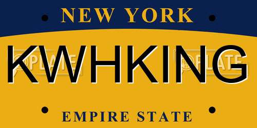 KWHKING New York License Plate