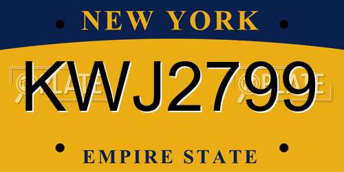 KWJ2799 New York License Plate