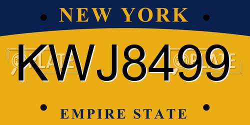 KWJ8499 New York License Plate