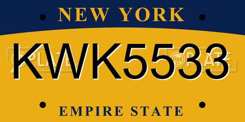 KWK5533 New York License Plate