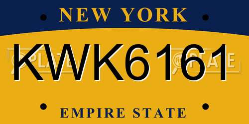 KWK6161 New York License Plate
