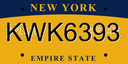 KWK6393 New York License Plate