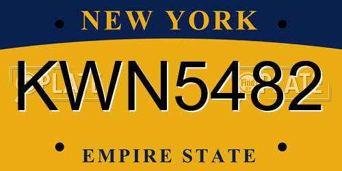 KWN5482 New York License Plate