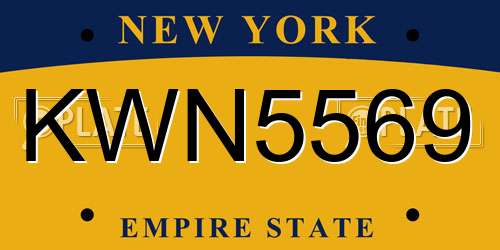 KWN5569 New York License Plate