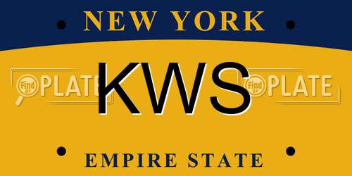 KWS New York License Plate