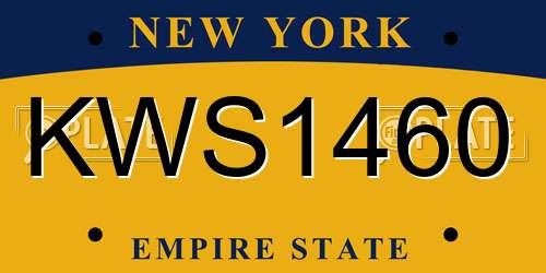 KWS1460 New York License Plate