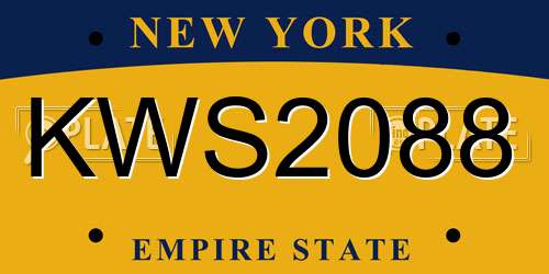 KWS2088 New York License Plate