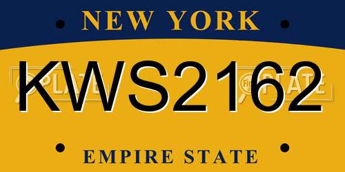 KWS2162 New York License Plate