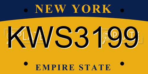 KWS3199 New York License Plate