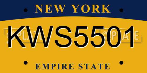 KWS5501 New York License Plate