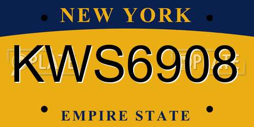 KWS6908 New York License Plate