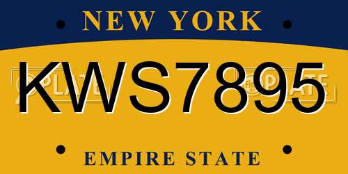 KWS7895 New York License Plate