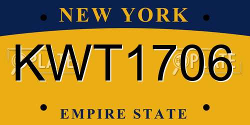 KWT1706 New York License Plate