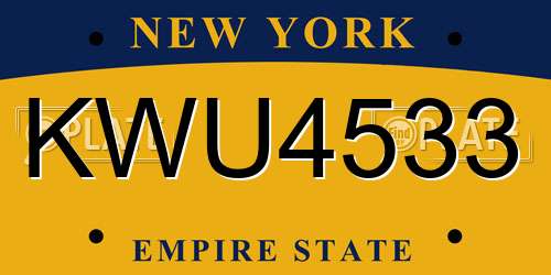 KWU4533 New York License Plate