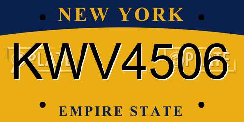 KWV4506 New York License Plate